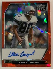 2026 Leaf Metal Steve Largent Auto Autograph Crystal Orange On Card #d 7/8