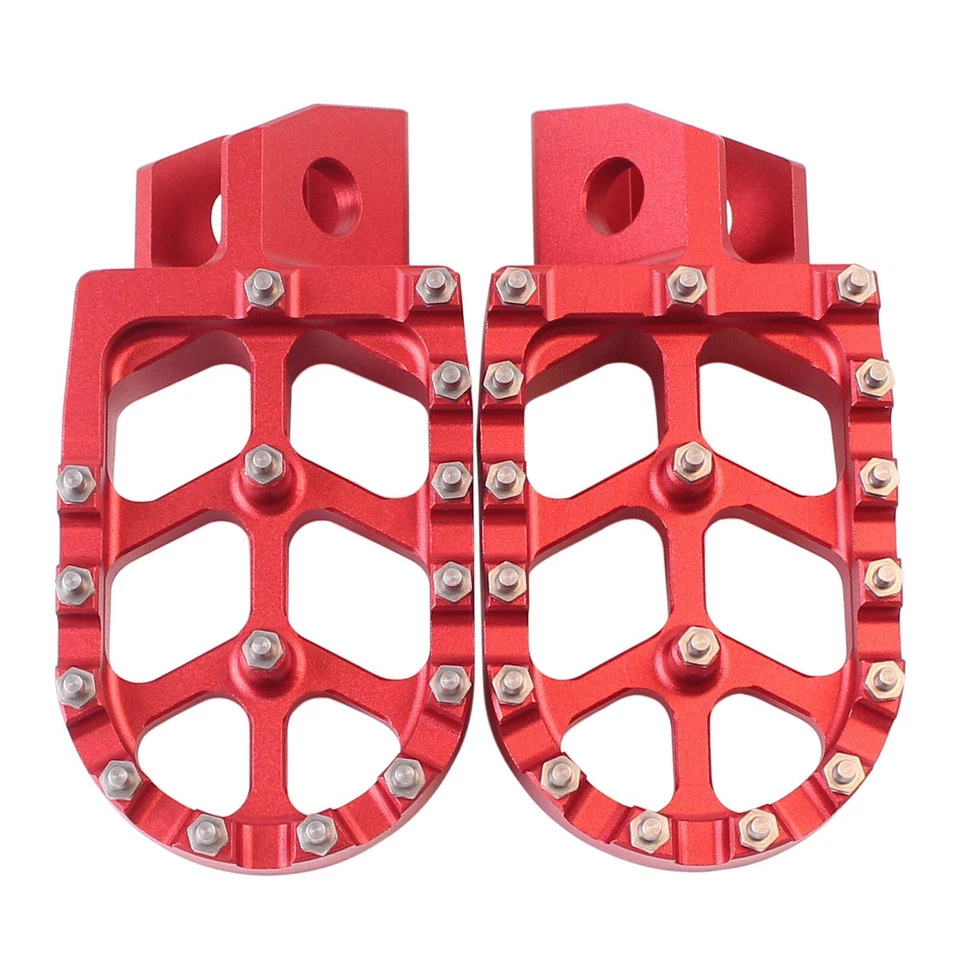 Billet Wide Foot Pegs Red Footrest For Yamaha XT250 YZ125 YZ80 WR250 TTR90 125 Foto 3 de 4