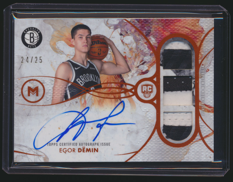 2025-26 Topps Motif RPA Rookie Patch Auto Egor Demin Nets Autograph /25
