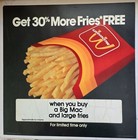 1984 McDonald's "Large Fries" Translite sign 21.75" X 21.75 Advertising Display  — photo 1