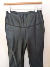 White House Black Market Black Faux Leather Runway Leggings  Size 4 Long