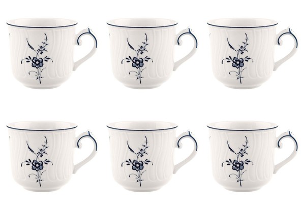 6Er Set Kaffeetassen Vieux Luxembourg 120Ml Weiß Blau Porzellan Villeroy & Boch-image
