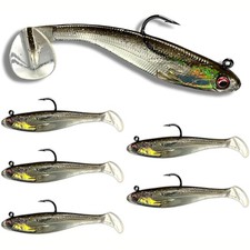 USA Bass Tackle Patriot Shad - Scent Infused Paddle Tail Swimbaits Pre Rigged...