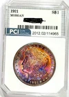 1921 Gem BU +++  Amazing Monster Rainbow Color  Toned Morgan Dollar