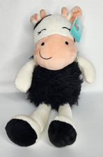 Walgreens Hug Me Tejido Peluche Vaca Blanco Negro Bordado Cara Con Etiqueta