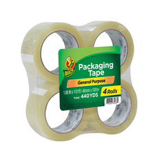 Duck Brand Clear Acrylic General Purpose Tape, 1.88 in x 110 yd, Clear, 4 Rolls