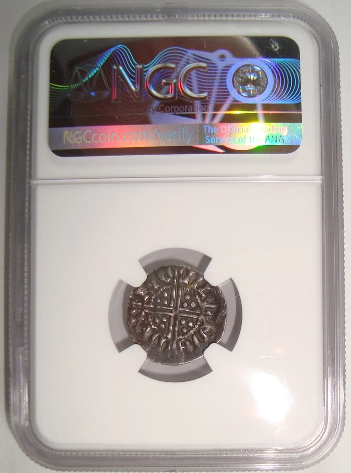 1248-1250 Inglaterra, Enrique III Londres Casa de la Moneda Cruz Larga Centavo de Plata NGC XF45 Foto 4 de 4
