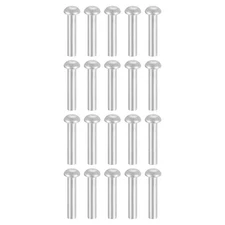 200Pcs Brazier Head Rivets, M4 x 20mm Aluminum Solid Rivets, Silver Tone