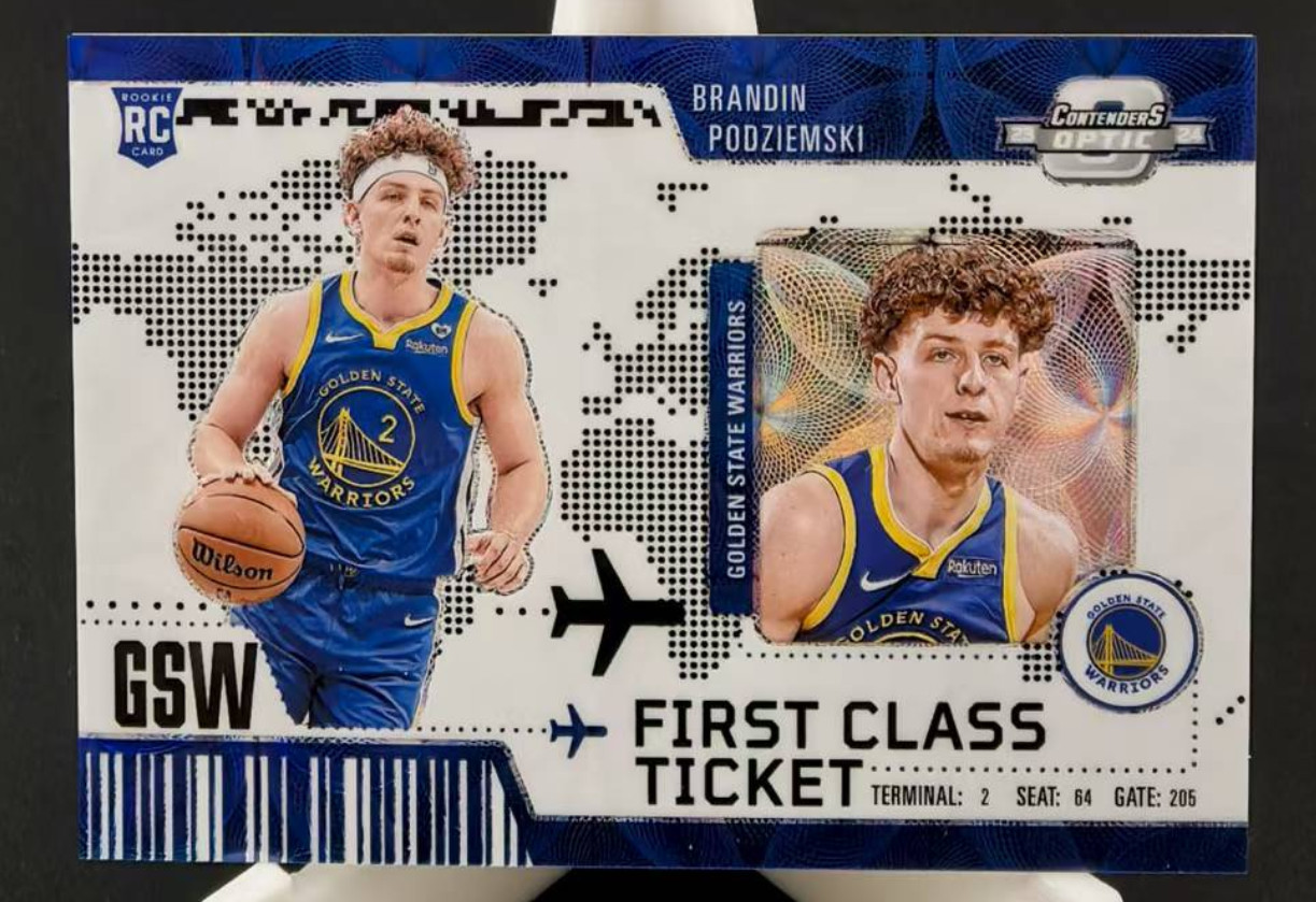 Brandin Podziemski 2023-24 Contenders Optic 08/25 Choice First Class Ticket RC
