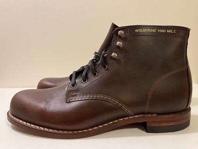 Wolverine 1000 Mile Plain Toe Original Boot Brown Leather