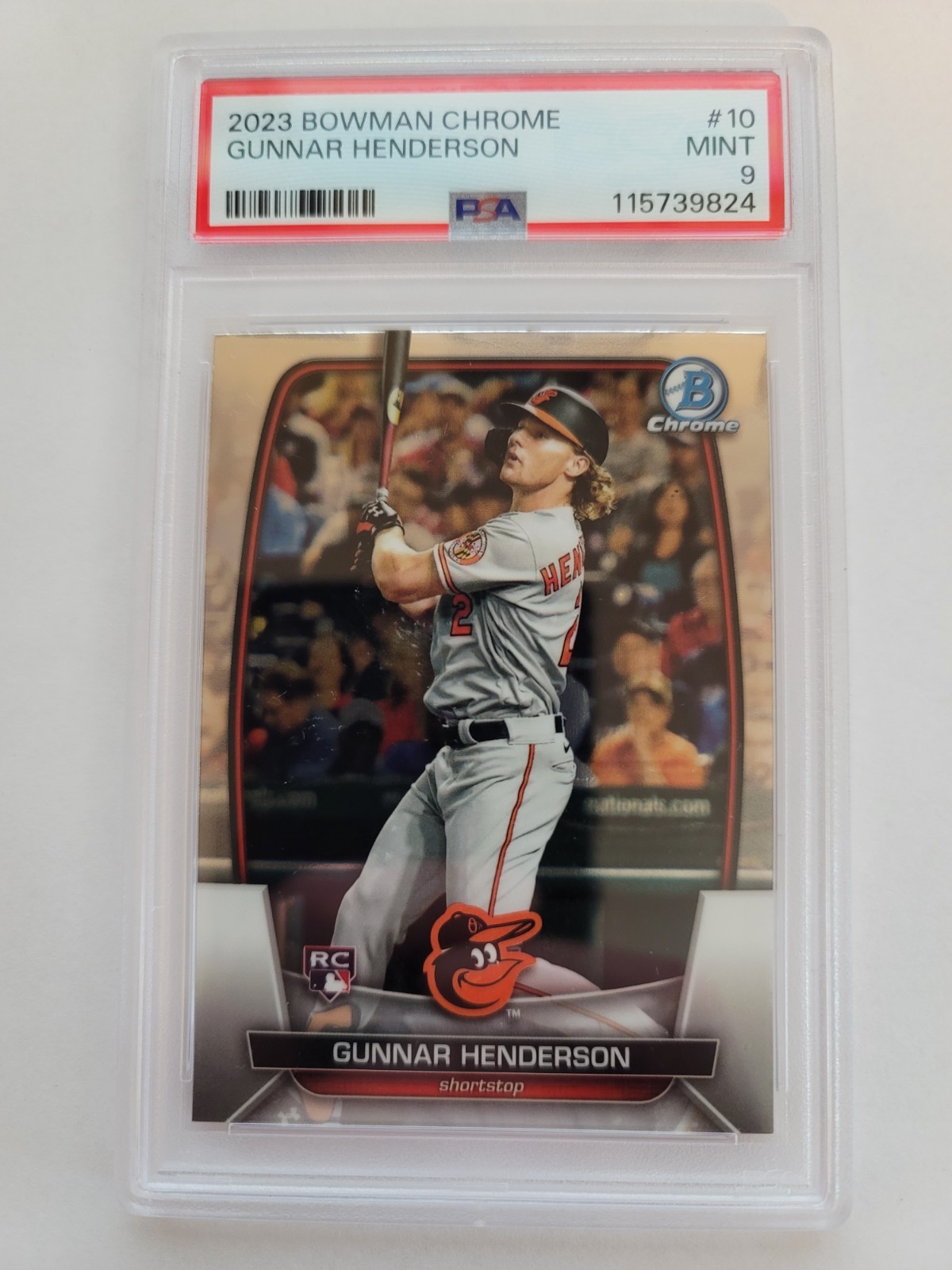2023 Bowman Chrome - Gunnar Henderson (RC) #10 PSA 9 Mint Orioles Beast!
