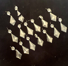 Clear Faceted Crystal Chandelier Crystals Prism Drops Hanging Pendants Lot