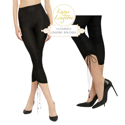 Leggings À Cordon Par Wolford XS S Noir Élastique Avec Drapé - Photo 1/4