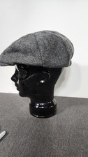 Peaky Blinders Hat Newsboy Flat Cap, Driver, Herringbone Tweed Wool Style 41