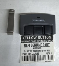 41A7633 Sears Craftsman Genuine OEM Remote 3 Button w/Clip & Batt YELLOW BUTTON