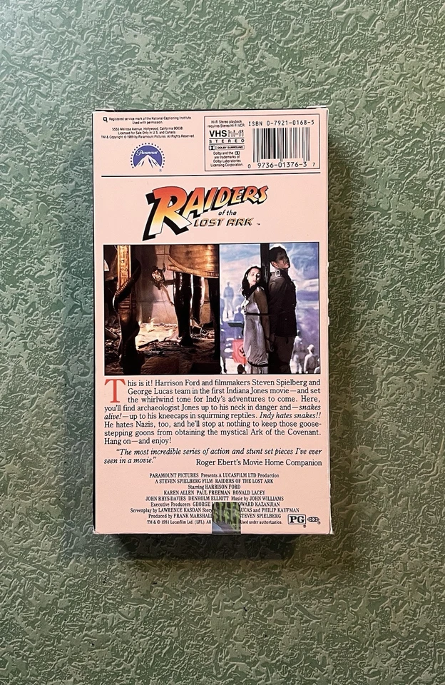 Raiders of the Lost Ark (VHS, 1983/1989) - Indiana Jones Adventure Vintage VHS - Image 3 of 4
