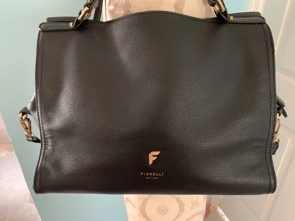 FIORELLI Bolso de Mano Negro Cuero Guijarro Doble Asas Bandolera Correa Cartera Bolso de Mano Foto 2 de 4