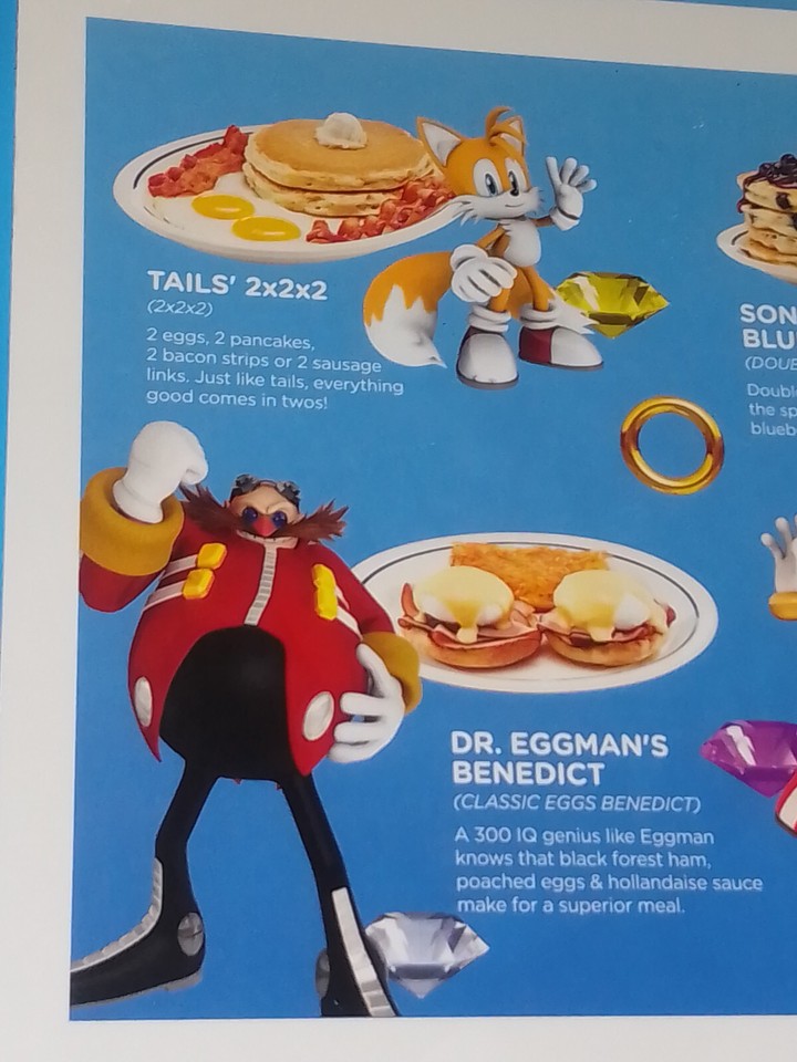 Sonic The Hedgehog IHOP Restaurant Promotional Original Tabletop