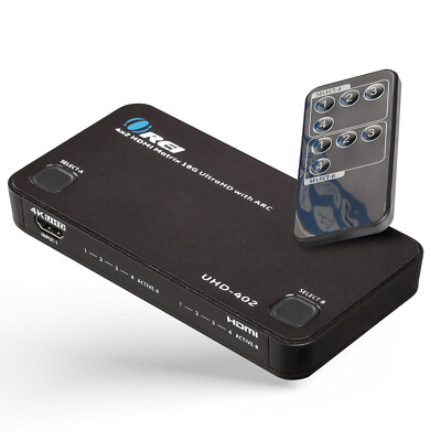 OREI 4K HDMI Matrix Switch 4x2 18G UltraHD with Arc Supports Upto 4K(UHD-402)