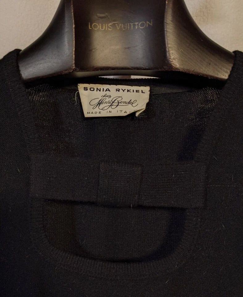 Sonia Rykiel Chez Henri Bendel Vintage 60s Mod Bowtie Deconstructed Sweater 38 - Image 3 of 4