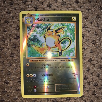2016 Pokemon XY Evolutions Raichu Reverse Foil Holo Holographic