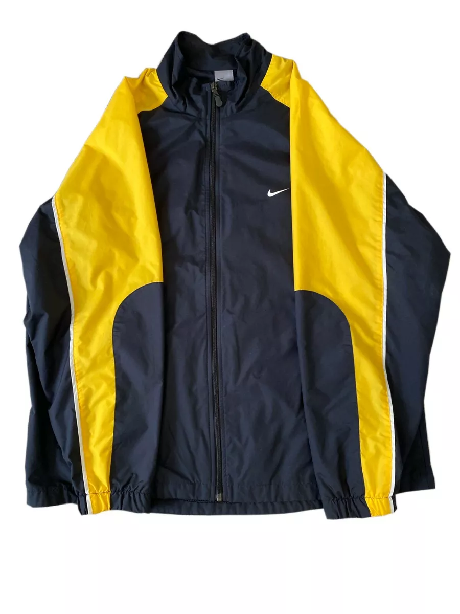 Nike black and yellow best sale windbreaker
