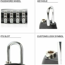 Combination Lock 4-Digits Combination Padlock for Suitcase Sheds Gym Toolbox Bag