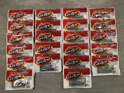 22 Sealed Packs Total - Berkley Gulp 3 Inch Minnow Purple Shiner & Green Shiner