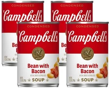 Campbell's Condensed Bean with Bacon Soup 🍲 11.25 Ounce Can (Pack of 4)