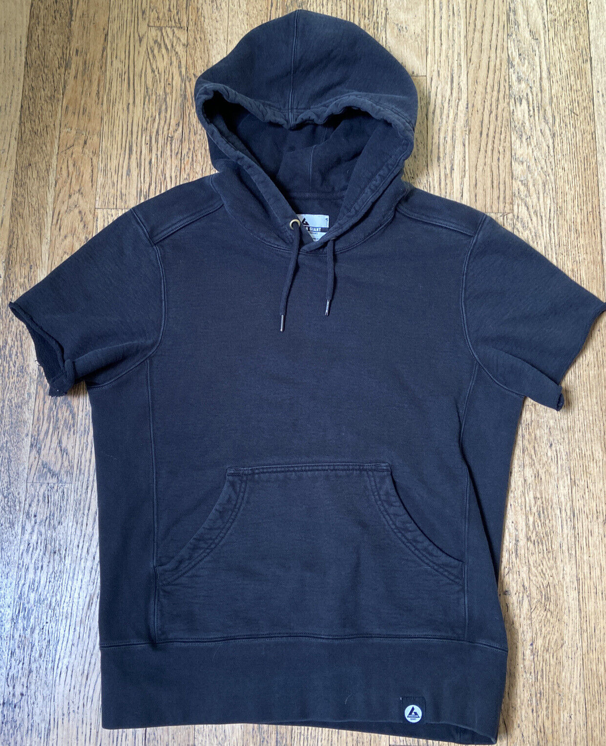American Giant Hoodie Black Sweatshirt  sleeveles… - image 1