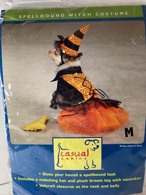Pet Edge Spellhound Witch Costume - Medium. New In Package Dog Cat Rabbit