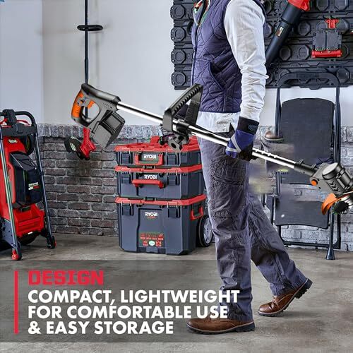 Metal Blade Cordless Strimmer 21v Grass Trimmers With 2 Removable Wheels 17 - Bild 5 von 5