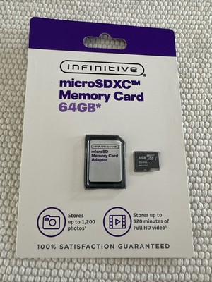 New In Sealed Package INFINITIVE Micro SDXC Memory Card 64GB