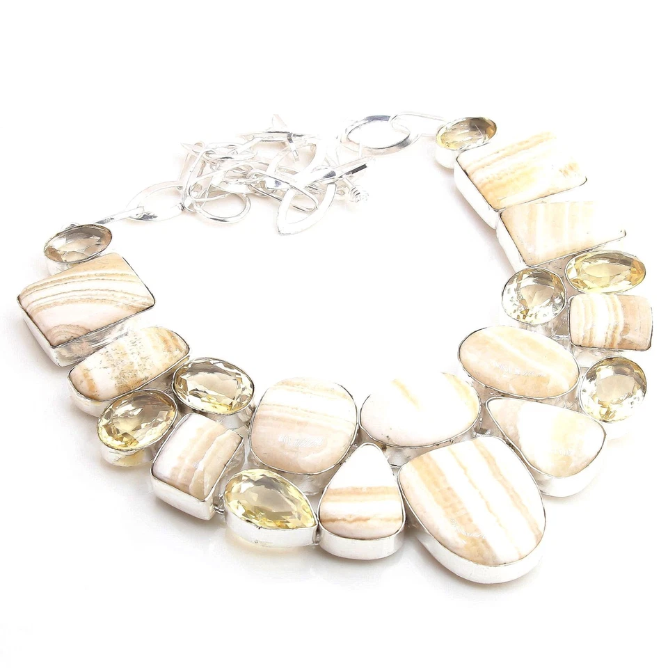 Top Calcite Citrine Gemstone Handmade Necklace Jewelry Necklace Size 18 Inches - Imagem 2 de 4