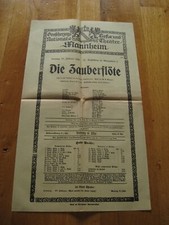 Old program National Theater Mannheim from 27.2.1916 The Magic Flute
