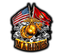 United States Flags Marines Two Flag Quality Sticker 3m Car Truck United States Flags Marines Two Flag Quality Sticker 3m Car Truck