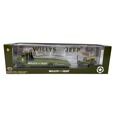 M2 Machines Auto Haulers Willys 1958 Dodge COE & 1944 Jeep MB 1:64