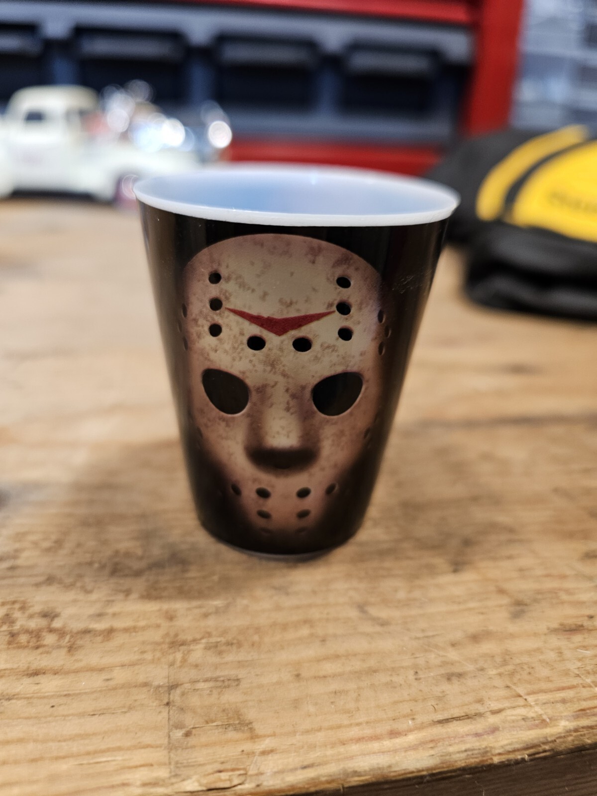 Friday The 13th Shot Glass New Line Productions Jason Voorhees 1.5 Oz Plastic
