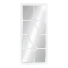 Kate and Laurel Cassat Casual Modern Window Wall Accent Mirror, White