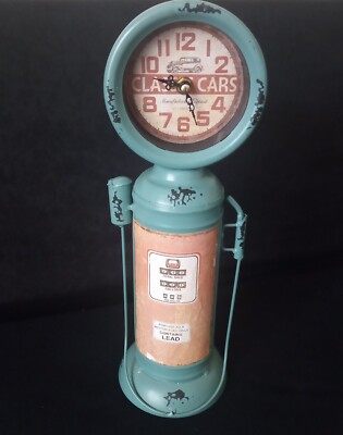 Metall alter Stil Retro Gaspumpe Mantel Uhr von Hometime W2782