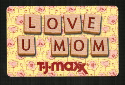 T.J.MAXX Love U Mom, Scrabble Pieces ( 2010 ) Gift Card ( $0 )