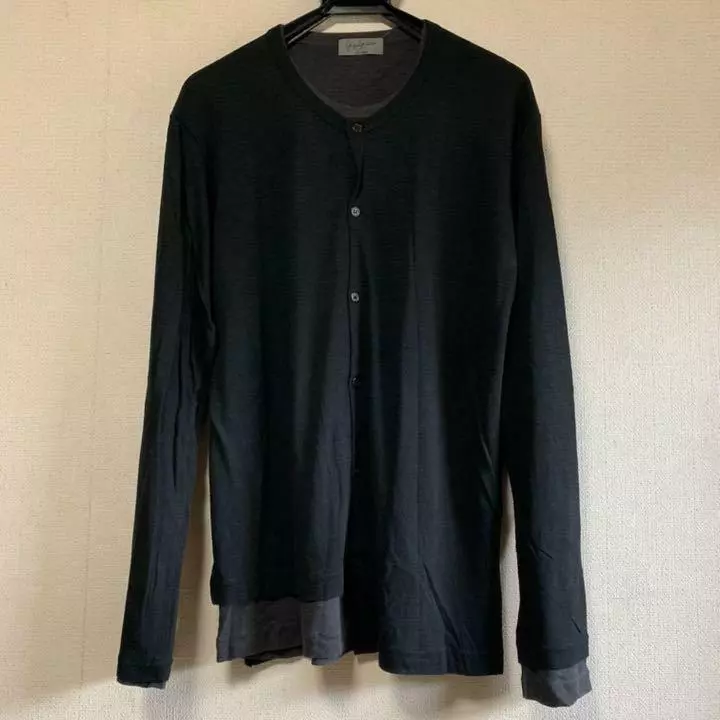 Yohji Yamamoto POUR HOMME Auth Cardigan Docking T-shirt Size 3
