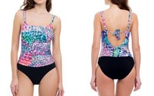 Profile by Gottex Swimsuit Women's Canary Islands Round Neck D-Cup One-Piece 10D