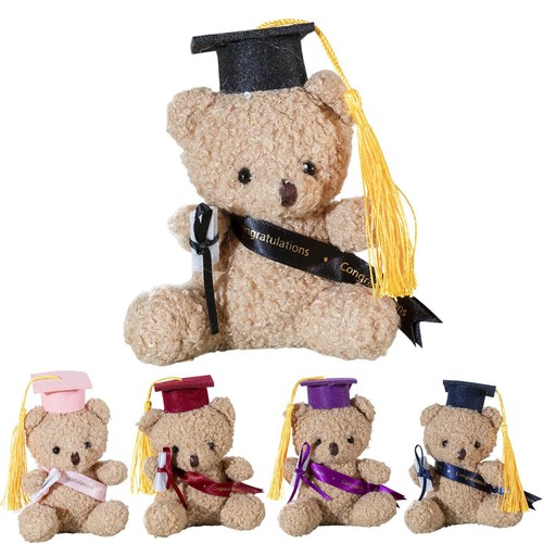 5.1 Inch Graduation Teddy Bear Stuffed Animal with Cap Student Graduation Gift