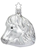 Inge Glas Silver Mare 10158S018 German Christmas Ornament NEW w/FREE Gift Box