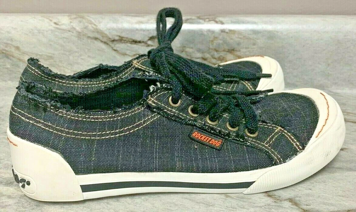 Rocket Dog Size 8 Women s Black Denim Sneakers Shoes pre owned eBay