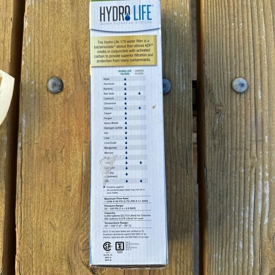 Filtro de agua Hydro Life 52103 HL-170 QC filtro de agua bajo encimera caja abierta nuevo Foto 3 de 3