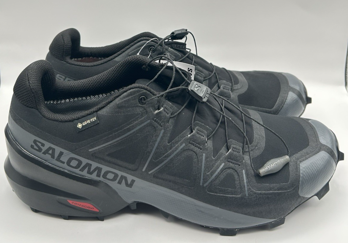 NUOVE scarpe Salomon Speedcross GTX Gore Tex da uomo taglia 11 trail trekking nere