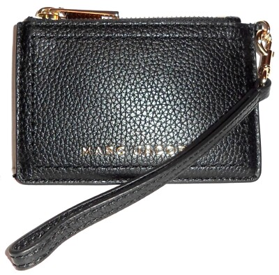 MARC  JACOBS Black Leather Key Holder Purse Wristlet NWT