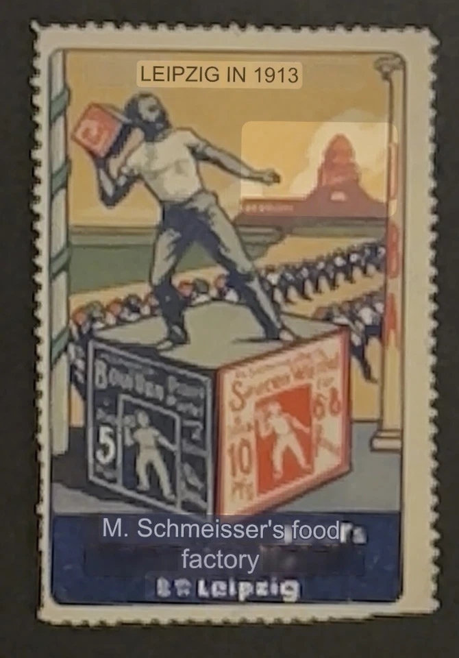 Travelstamps: 1913 Germany Cinderella - Schmeisser’s Food Factory Leipzig No Gum - Image 2 of 4